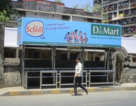 Hoardings Advertising Agency, BQS Advertising rates at Ashok Pillar Mulund West Bus Stop Mumbai Maharashtra